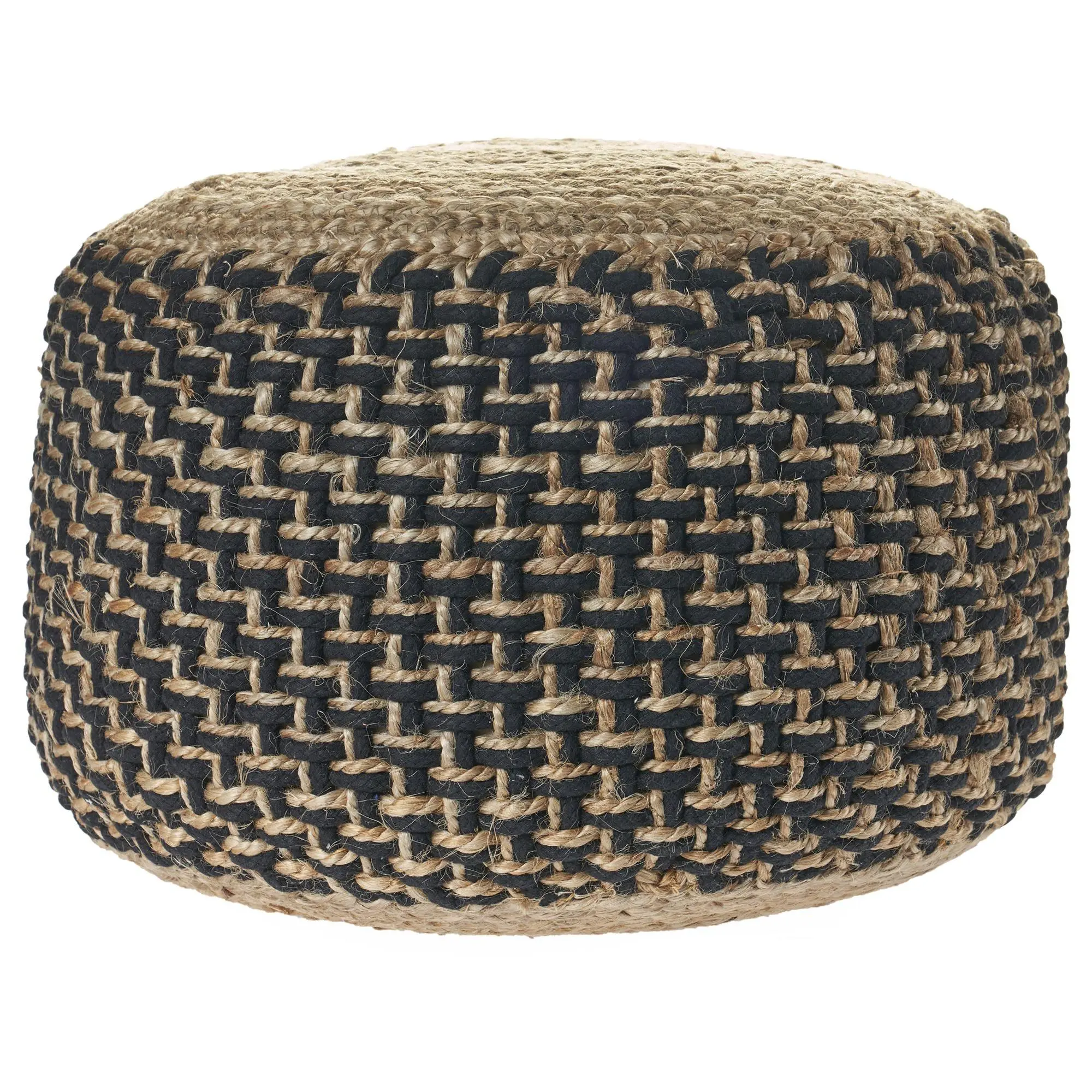 Ox Bay Bohemian Woven Jute Blend Ottoman Pouf
