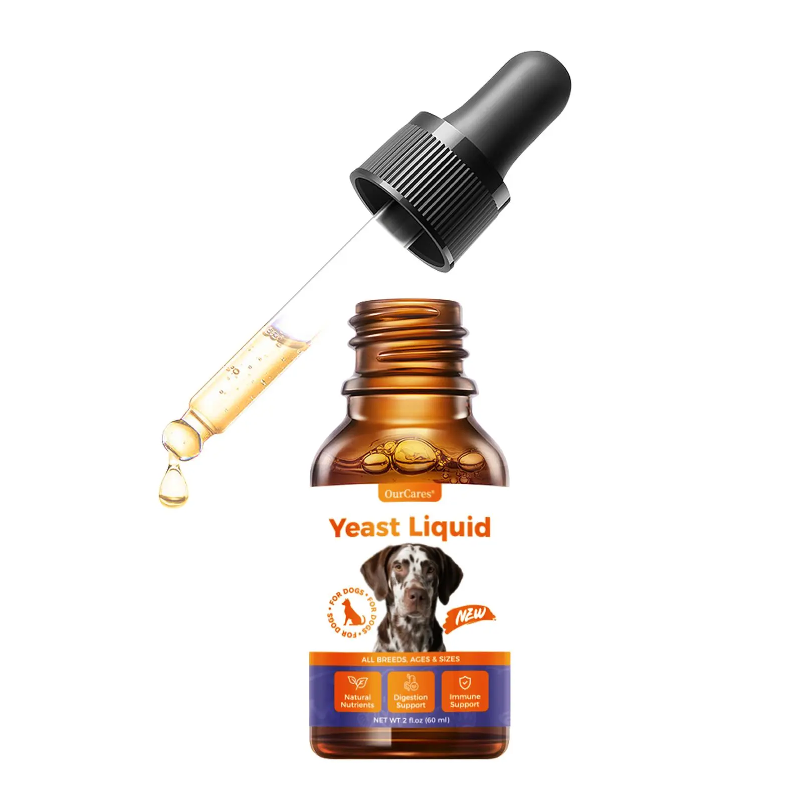 OURCARES Natural Yeast Relief for Dogs, Support Healthy Itch Relief, Ear Paw Discomfort Care, Itch Relief for Dog, Allergy Supports, Inflammation Relief for Dogs-2 oz