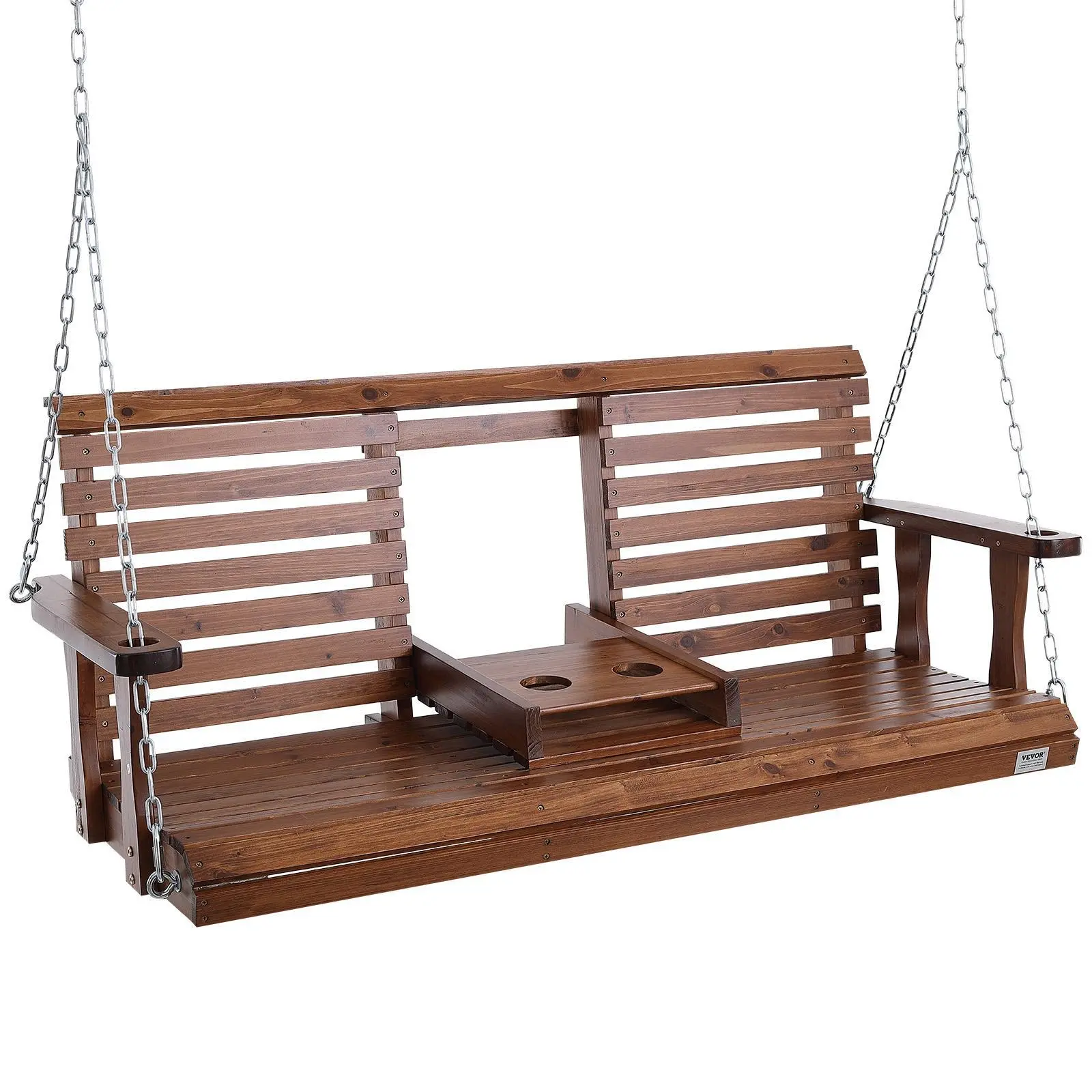 【SummerFinds】VEVOR Wooden Porch Swing 5 ft,  , Patio bench swing for Courtyard & Garden, Upgraded 880 lbs Strong Load Capacity, Heavy Duty Swing Chair Bench with Hanging Chains for Outdoors, Brown,home decor,camping essentials