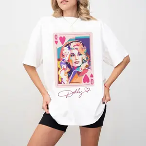 Dolly Parton Queen Of Hearts T Shirt, Vintage Country Music Tee, Music Lovers Tee, Fan Gift Outfit, Unisex Sweater Pullover Tee