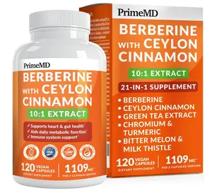 21-in-1 Berberine Supplement with Ceylon Cinnamon Capsules - Dihydroberberine with Chromium, Bitter Melon & Green Tea Extract - Berberine with Ceylon Cinnamon for Energy Support (120 Ct) (Pack of 1)