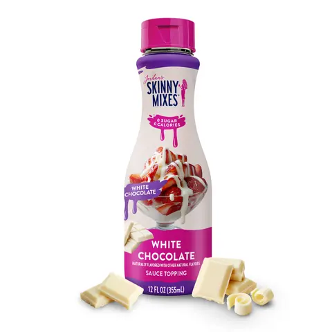 Jordan’s Skinny Mixes Sugar Free White Chocolate Beverage & Dessert Sauce, 0 Calories, for Enhancing Coffees, Ice Cream, Shakes, Yogurt, & More! 12 fl oz