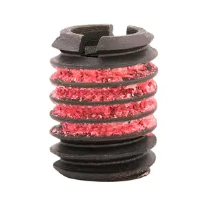 Threaded Insert for Metal 12L14 Carbon Steel Thread Inserts 4-40 Internal Threads, 10-32 External Threads, 0.250" Length Pack of 10