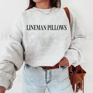 Lineman Pillows Sweatshirt Trendy Funny Sweatshirt Blue Collar Lineman Wife Girlfriend Trendy Crewneck Clothes Wife Fall Sweatshirt