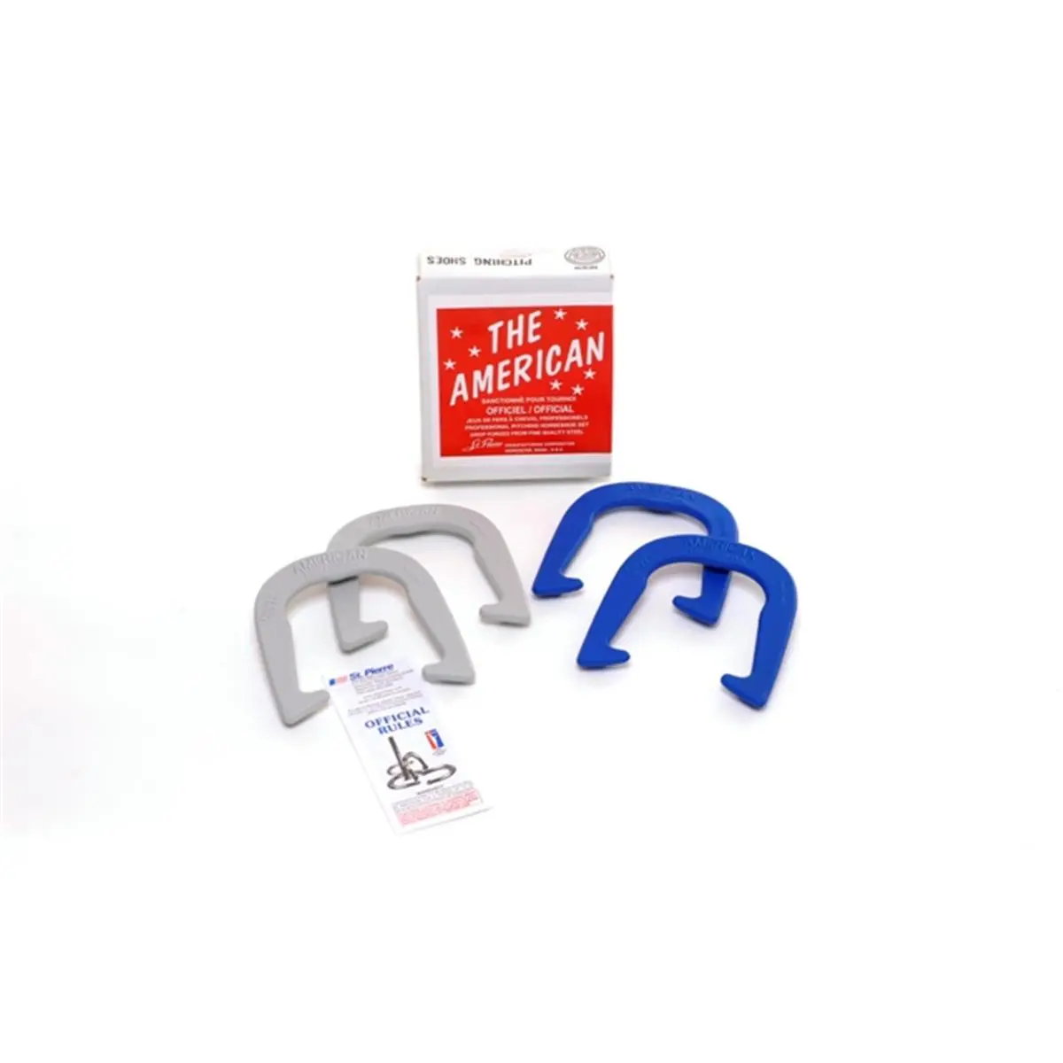 St Pierre American Professional Solid Steel Horseshoe Set - Exclusive Trademark Design, Leagues-Ready Pitcher Set for Serious Players, Tapered Longer Tips, Lock-in Ringers, Maximum Balance and Control, Ideal for Stake Play