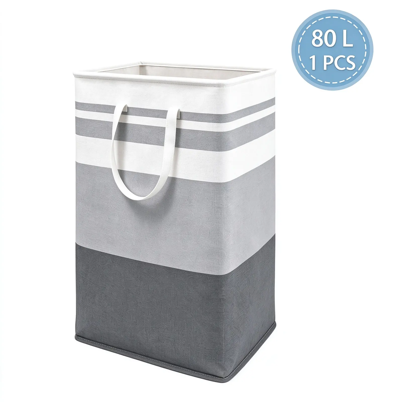 80L Freestanding Laundry Basket, Waterproof Laundry Hamper, Collapsible Dirty Clothes Hampers for Laundry with Reinforced Handles in Laundry Room, College Dorm, Bathroom, Bedroom,Decor,Gradient Grey.