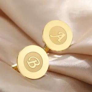 Cazador A-Z Initial Letter Cufflinks Man Shirt 26 Alphabet Round Pendant Accessories Wholesale Wedding Groomsmen Gift 2026 New
