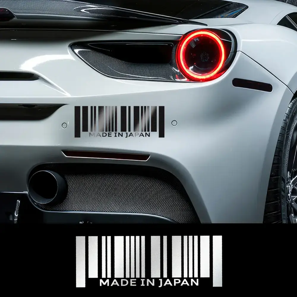 Made in Japan Sticker Car Creative Bar Code Motorcycle JDM Vinyl Decals For Toyota Honda Nissan Mazda Subaru Suzuki Mitsubishi