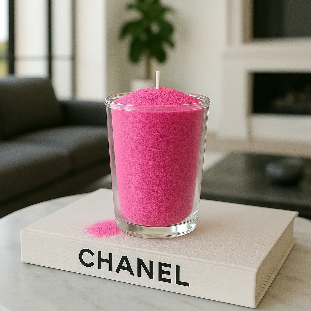 10oz Pink Pearl Sand Candle Premium Soy Wax for Clean Fresh Spa Vibes Relaxation Aromatherapy Home Décor Ideal Table Settings