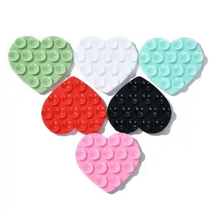 Double Sided Heart Shape Silicon Suction Cup Phone Case Mount - Smartphone Accessory for Cellphones Silicone