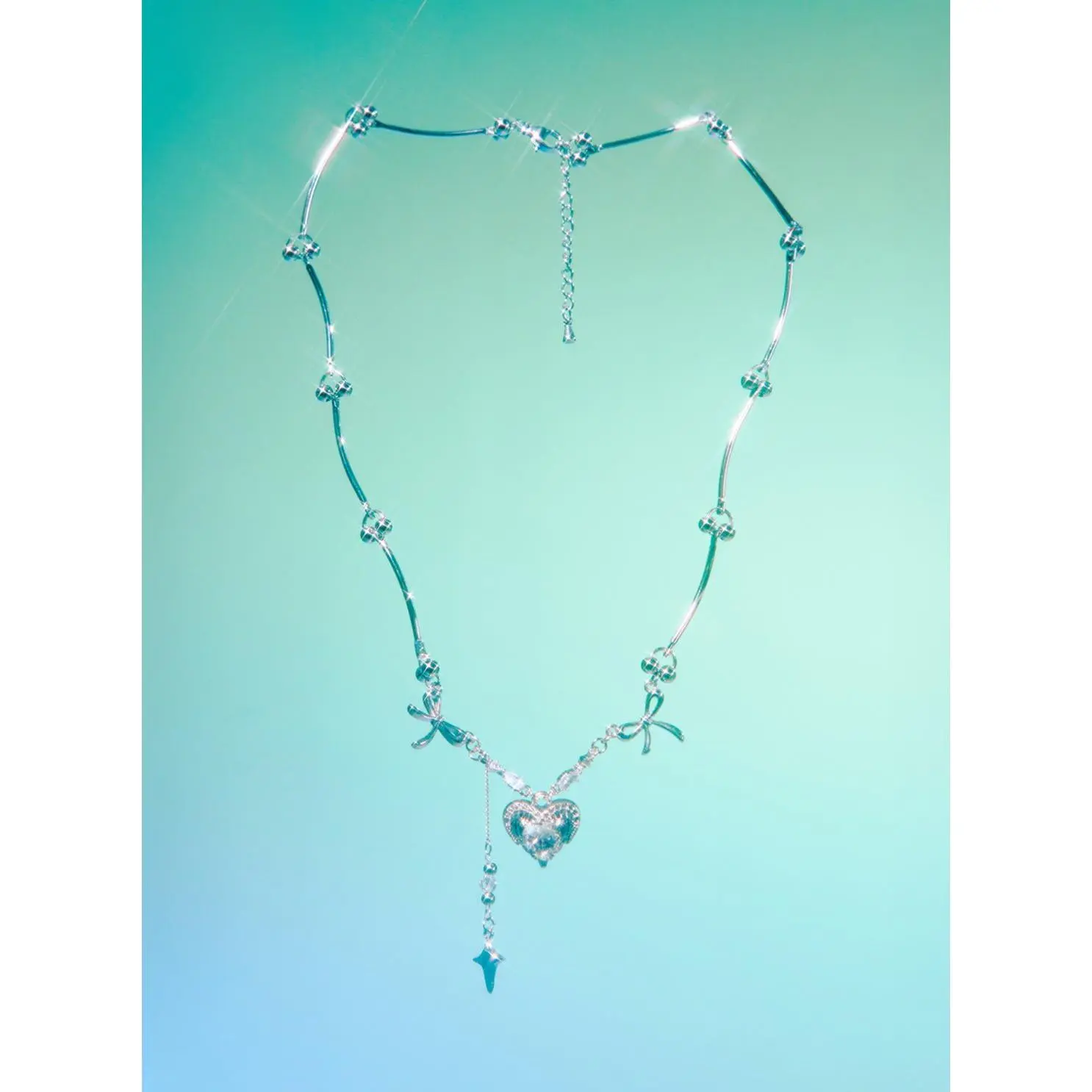 HEART & BOW NECKLACE - TikTok Shop