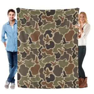 Duck Camo Hunting Flannel Blanket, Classic Camouflage Pattern Blanket This Super Soft Flannel Blanket Woodland Camouflage Fleece Throw Blanket for Hunters, Cabin Decor Soft Cozy Blanket for Couch Bed Camping Outdoor Gift