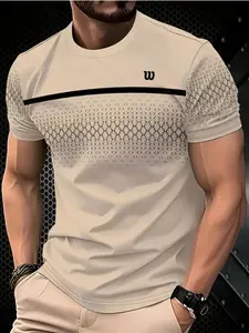 Men's Fashion Print Short Sleeve T-Shirt, Lightweight Comfortable Casual Breathable Quick Dry, Golf Fishing Basketball Camping Gym Streetwear Gift, Golf Graphic Tee