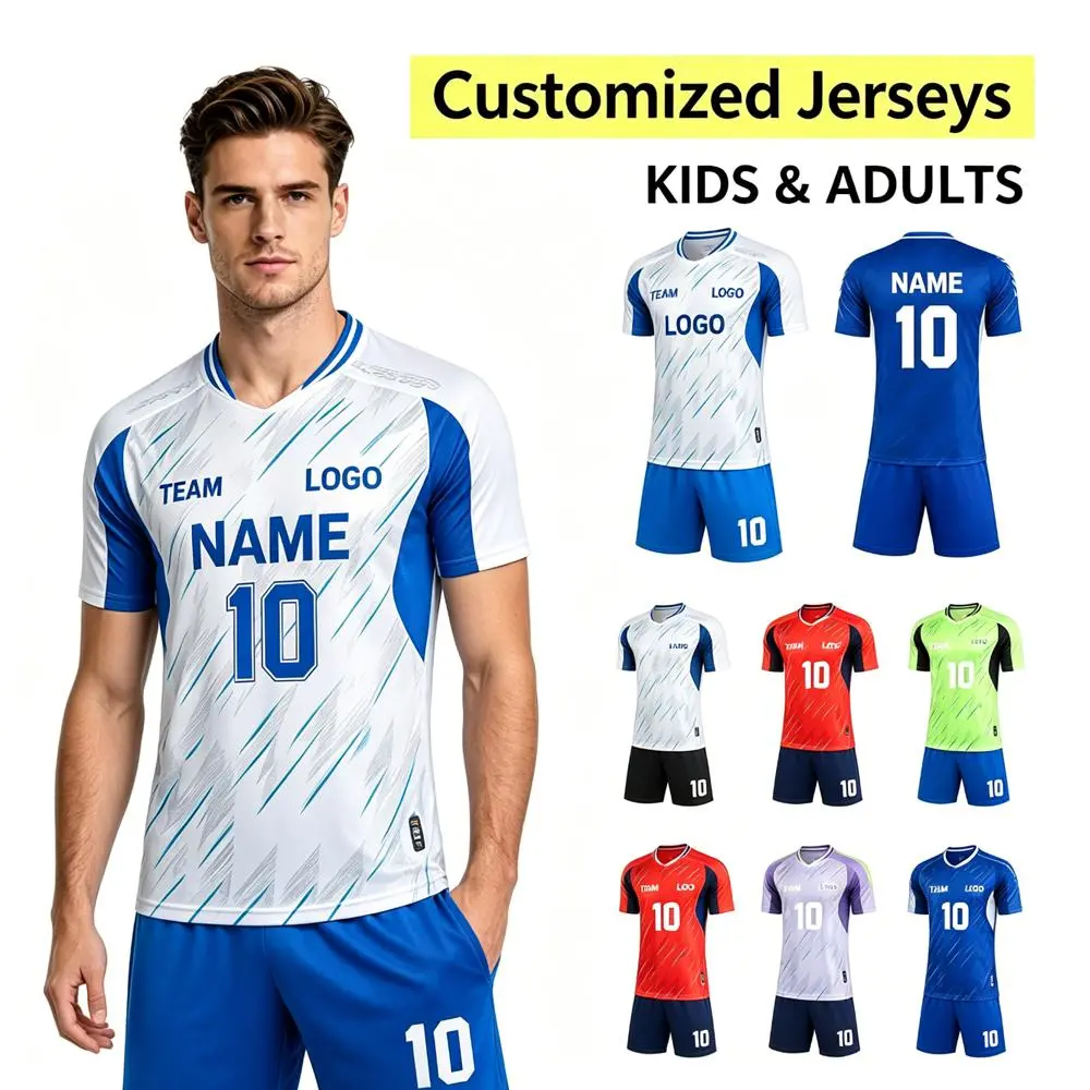 Personalised Football Jerseys Set for Kids & Adults Football Jersey Custom Soccer Jerseys Diy Name&Number