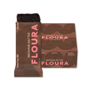 Floura Brownie Batter Fiber Bar 12-Pack – 15g Fiber Healthy Snack, Gluten-Free & Vegan Friendly, Rich Chocolate Flavor