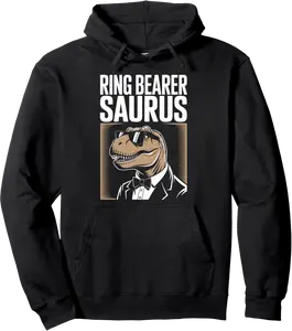 Ring Bearer T-Rex Wedding Party Ring Dude Pullover Hoodie - Williamze Shop 49B0FH2CP3ZQ