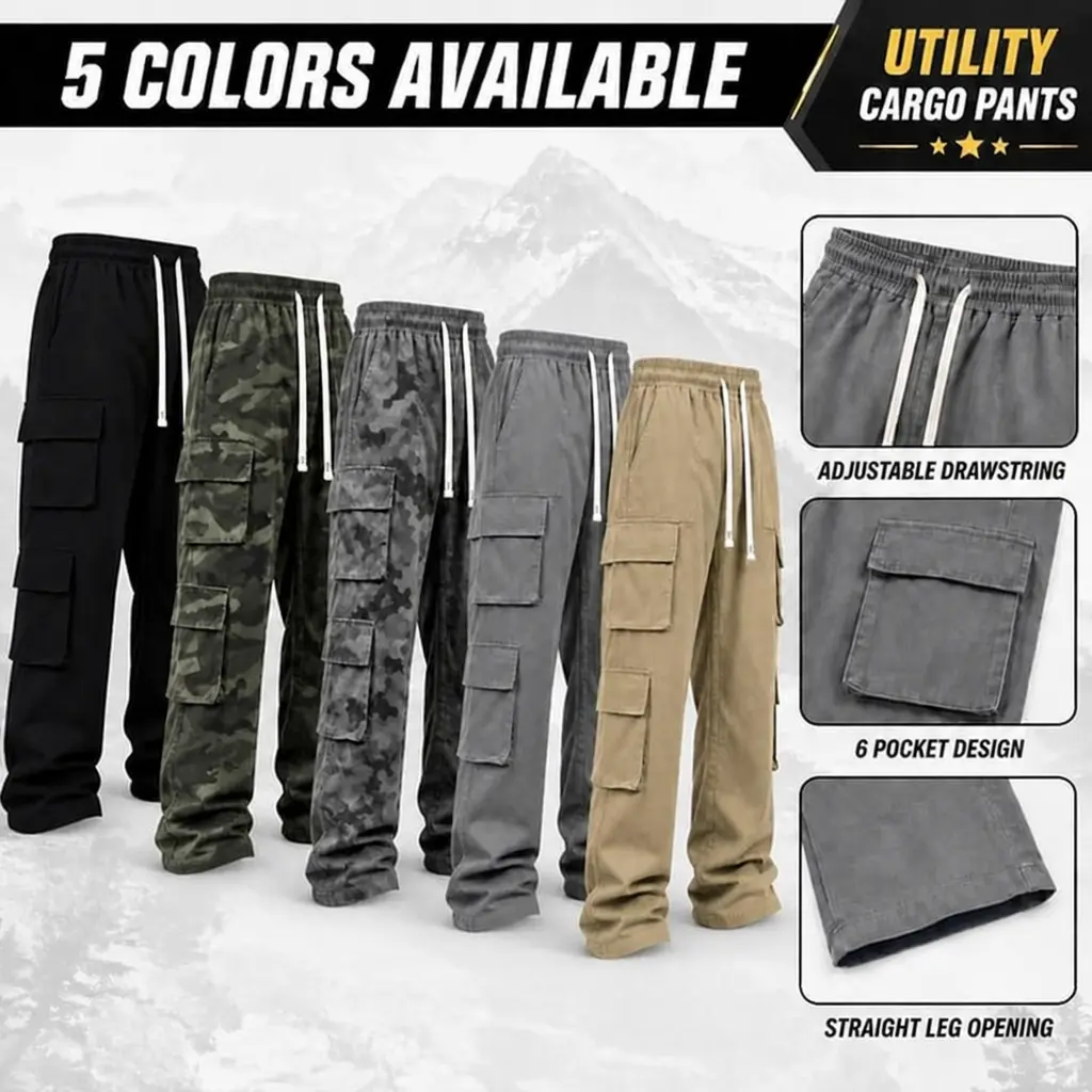 Men's tactical cargo pants with multiple pockets.Available in a variety of colors, these pants are perfect for wearing all year round.