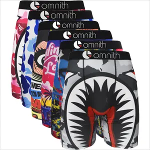 6Pcs Men Underwear Boxers Breathable Man Swimming Underpants Plus Size 6 PACKS Print Mens Panties Trunks Sexy Men's Boxershorts Shorts For Men For Boyfriend