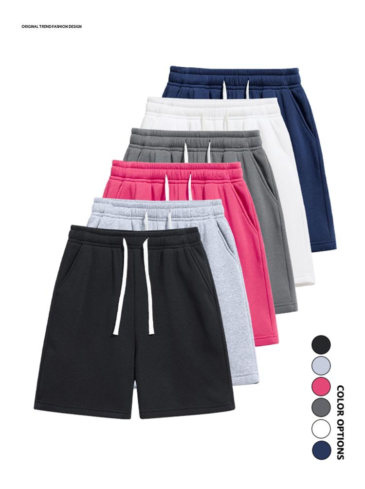 4-pack summer men’s shorts with a simple pocket design—versatile casual athletic shorts for everyday wear, featuring a drawstring waist for comfort.summervibes