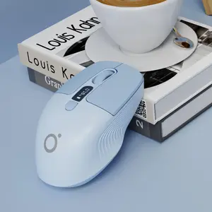 EWEADN Q1 Wireless Mouse, Rechargeable Dual Mode Silent Mouse, Portable Design with Power Display, Ideal for Office, Gaming, and Home Use, Ergonomic Computer Mouse