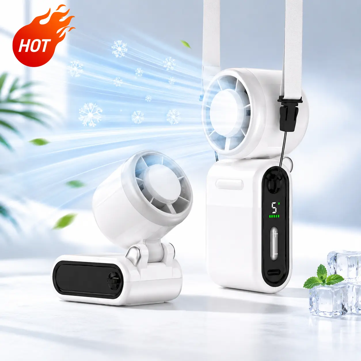 2026 Portable Turbo Handheld Fan，USB Rechargeable 5 Speed Strong Airflow,4000mAh，Lightweight pocket fanFoldable Pocket Fana must-have gift for travel and outdoor activities