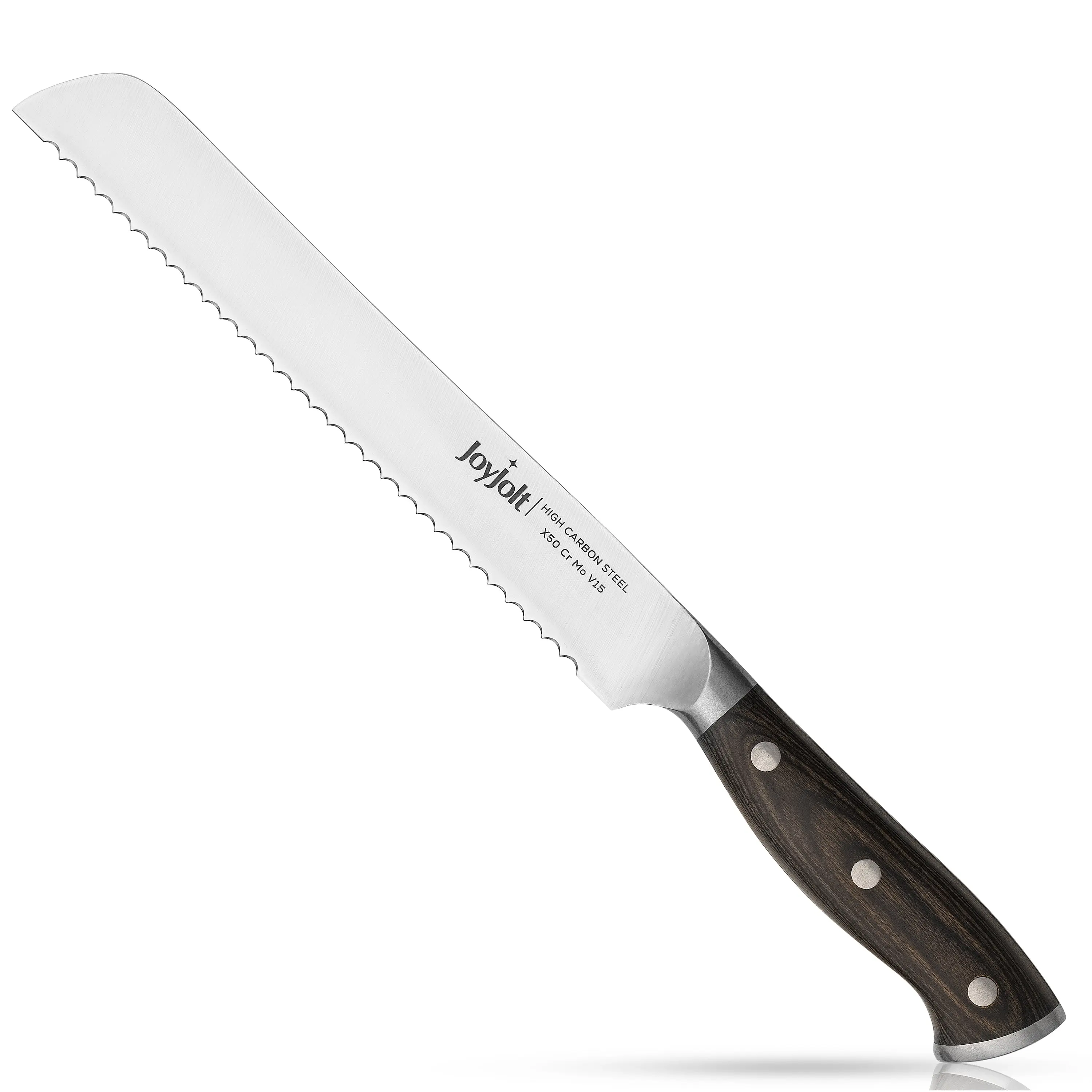 JoyJolt 8-in Bread Knife High Carbon Steel Kitchen Knife JoyJolt 8-in Bread Knife High Carbon Steel Kitchen Knife
