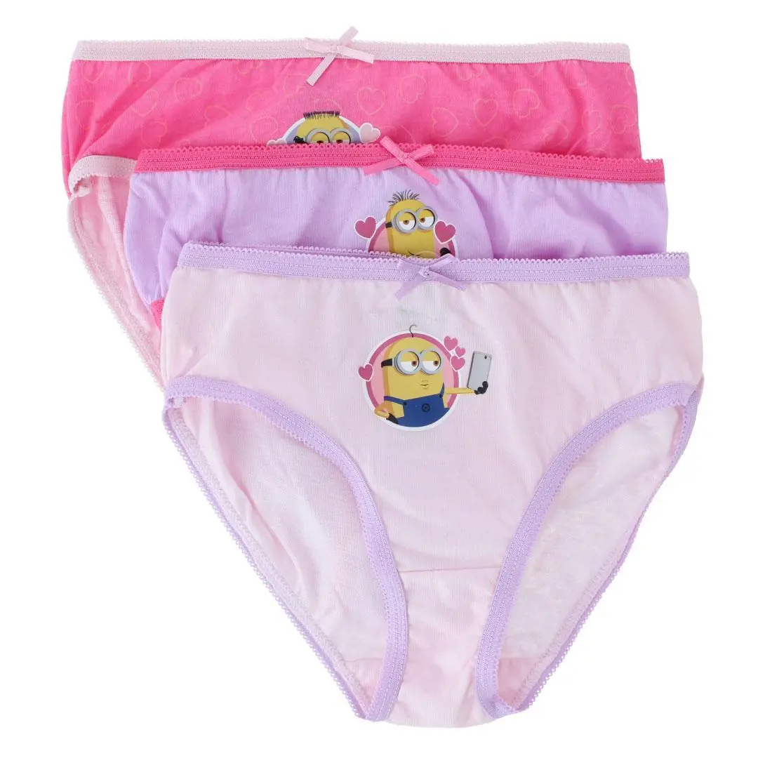 Textiel Trade Girl's Minion Brief Underwear (3 Pack), Briefs