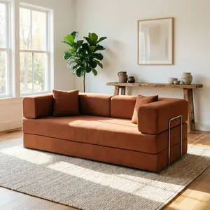 2-in-1 boneless sofa bed, 78 "convertible sofa bed multifunctional double sofa set suede couch, with a fixed shape frame, compression box, foldable bed, and multiple layout options for free combination