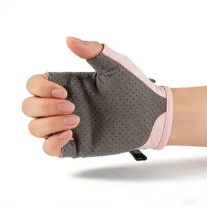 Summer Cooling Ice Silk Half Finger Gloves 1 Pair UPF 50+ UV Protection Non Slip Breathable Lightweight for Men Women Cycling Driving Fishing Hiking Camping Outdoor Sports