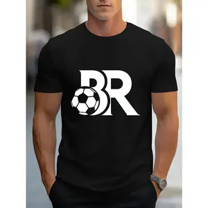 Vibrant Football Graphic Tee |   Lightweight Casual Regular Fit Sportswear Top