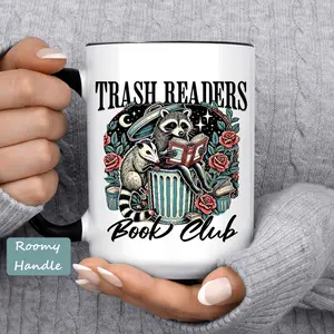 Trash Readers Mug Gift Mug For Readers Booktok Book Mugs Raccoon Opossum Reading Gift Mug Bookworm Book Club Coffee Cup Gift Idea