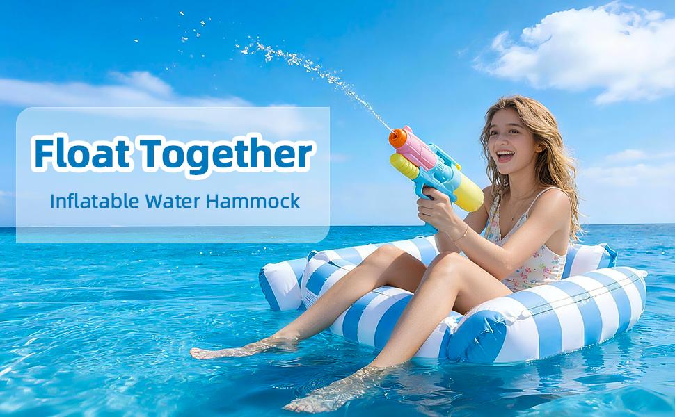 Inflatable Pool Float for Adult, 4-Tube Stable Pool Hammock Lounger, Summer Float Chair for Pool, Lake, Beach & Vacation