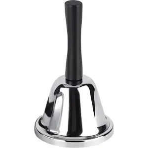 Loud Silver Steel Hand Bell for Teachers | Clear Ringing Dinner Bell for Home & Office | Metal Service Bell for Food Line & Events | 2026 Aesthetic Desk Bell & Alarm