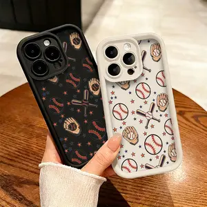 Baseball Glove Bat Star Phone Case，Sports Fan Style for iPhone 17 16 15 14 13 12 11 Plus Pro Max.