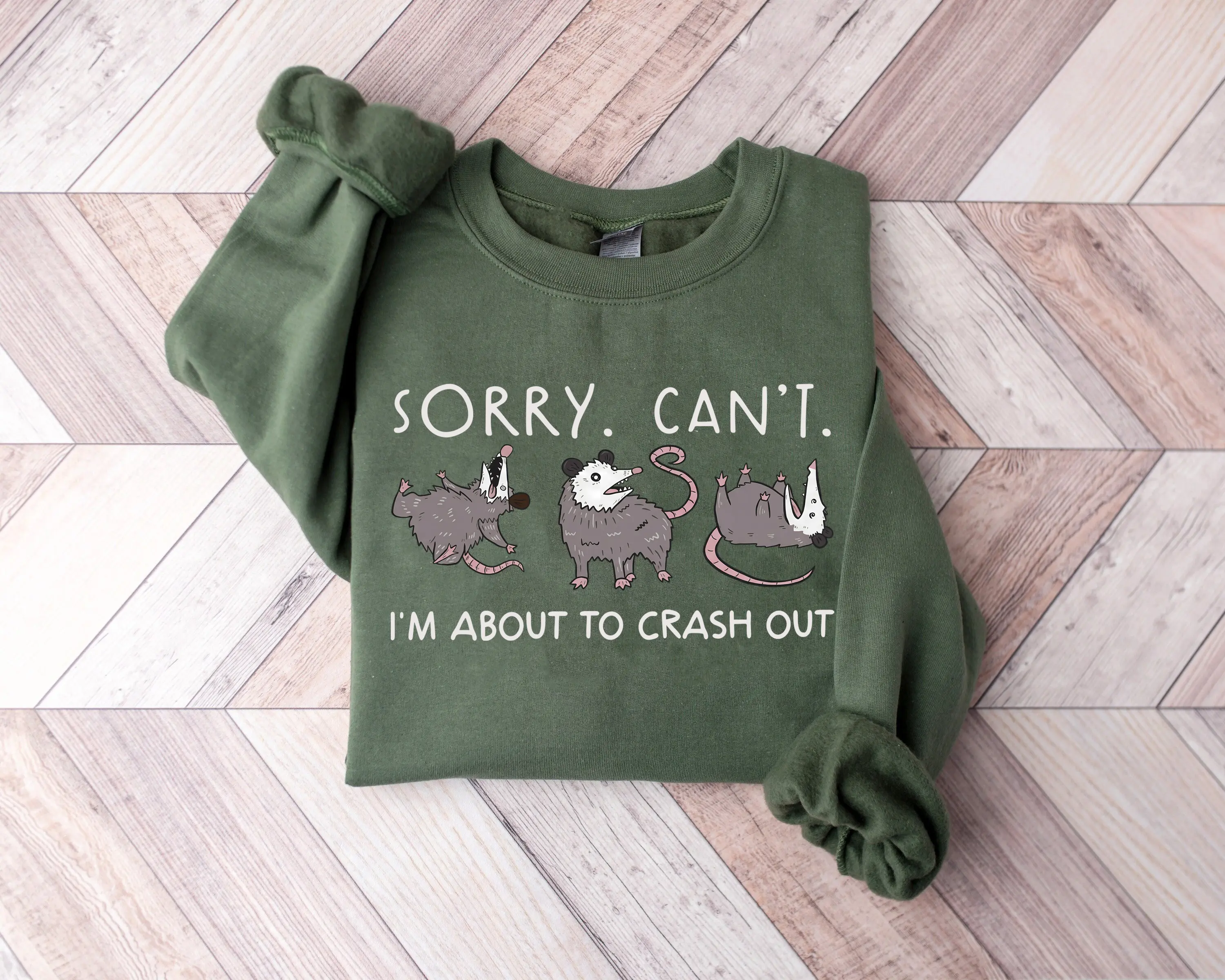 Sorry Can't I'm About To Crash Out Sweatshirt, Funny Possum Shirt, Introvert Sarcastic Shirt, Burnout Sweatshirt, Mental Health Humor Tee