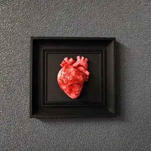 Mini Framed Victorian Gothic Heart Plaque, Realistic 3D Human Heart Wall Decor, Macabre Horror Goth Decoration, Anatomy Gothic Gift