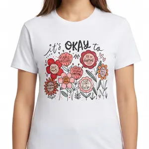 Special Education Floral Teacher T-Shirt, Unisex Mental Health Diversity Graphic Tee, Cute Motivational Therapist Positivity Novelty Short Sleeve Apparel for Men and Women, Aesthetic Neurodiversity Inclusion Gift Fashion Top, Viral Trendy Retro Streetwear