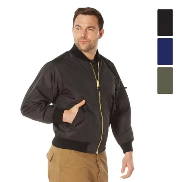 ROTHCO Men's MA-1 Bomber Jacket, Lightweight Water-Repellent Nylon Classic Flight Coat, Reversible Windbreaker for Outdoor Wear with Brass Zipper, Orange, Basics, Fashion, Fitted Cut, Iso Certified, Preppy