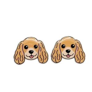 Golden Spaniel Titanium Stud Earrings