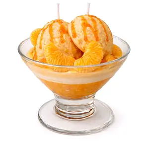 Creamy Orange Ice Cream Candle - Perfect for Home Decor & Ornaments - Ideal for Festive Decorations