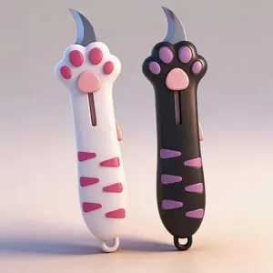 Mini Portable Retractable Box Cutter - Alloy Steel Blade, Cute Cat Paw Design, Pocket Tool for Cutting Boxes, Office Work - Ideal Small Gift for Craft Enthusiasts, This Is For Cutting Boxes