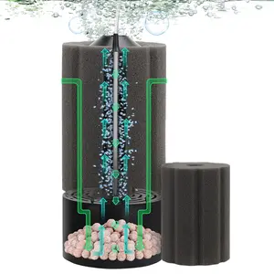 hygger Aquarium Sponge Filter 5-125 Gallon Small Fish Tank Filter for Breeding Fry Shrimp Snails Betta Air-Powered Filter with Reusable Biochemical Ball Spare Sponge Foam Filter