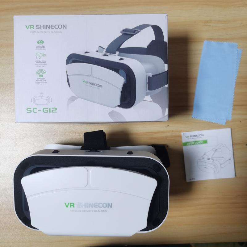 VR SHINECON Virtual Reality VR Glasses, 3D Helmet Lenses Smart Goggles for Smartphones, VR Glasses for Home Office Gamer