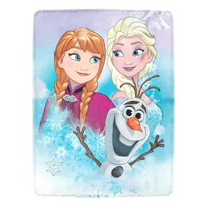 DISNEY CLASSIC Frozen Throw Blanket, Soft Cozy All-Season Camping & Travel Blanket with Vibrant Floral Print, Durable Lightweight for Outdoor Adventures