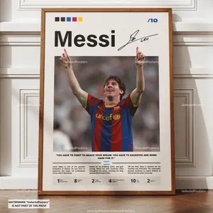 Lionel Messi Poster, Ballon d'Or Winner, Barcelona Football Print, Argentine Football Wall Art, FC Barcelona Decor, Messi Football, Artwork