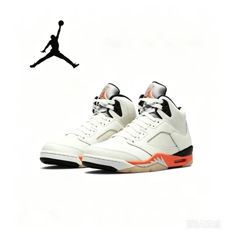 Orange vintage anti-slip and wear-resistant vintage basketball shoes for men