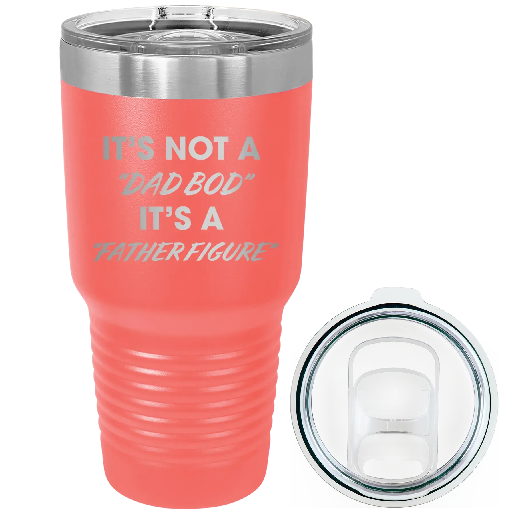 Personalized Dad Bod 30 oz Tumbler - Coral