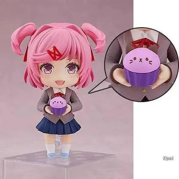 Nendoroid 2077 Natsuki Q Version Interchangeable Face Posable Action Figure Model Doki Doki Literature Club Collectible Toy