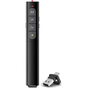 Presentation Clicker, Presentation Remote with Hyperlink & Volume Control PowerPoint Slide Advancer for Keynote/PPT//PC/Laptop