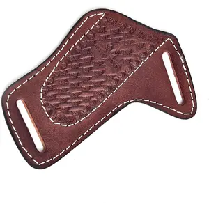 Handmade Leather Knife Sheath for Belt – Compact 4" Pocket Folding Knife Holder, EDC Tools Holster, Durable Carry Case for Everyday Knives, Brown